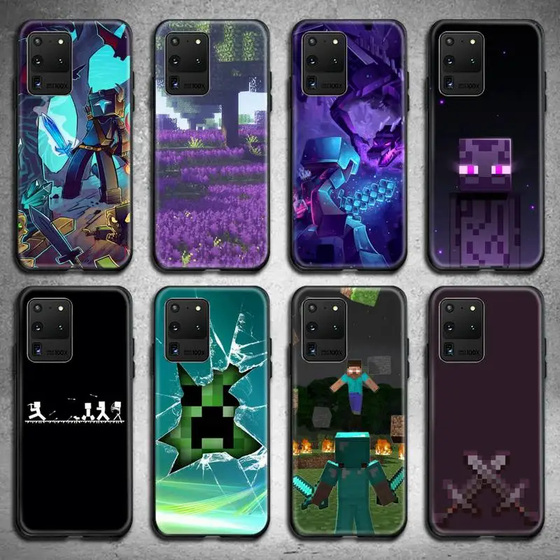 

Video Game Mini World Phone Case For Samsung Galaxy S21 Plus Ultra S20 FE M11 S8 S9 plus S10 5G lite 2020