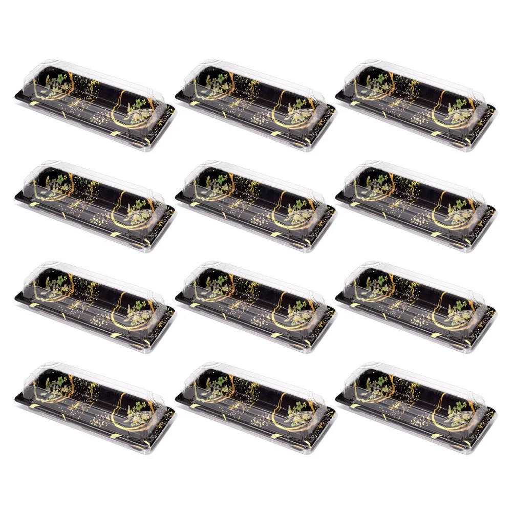 

Sushi Box Containers Boxes Out Take Prep Container Disposable Go Carry Packing Plastic Tray Bento Togo Meal Takeout Trays Rice