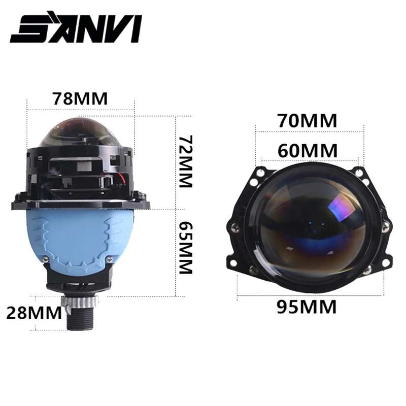 

SANVI Bi-светодиодный линзы 3,0 дюйма светодиодный модули фар для Hella 3R G5 65 Вт 12 В проектор комплект для модернизации автомобильных фар автомобильный фитинг
