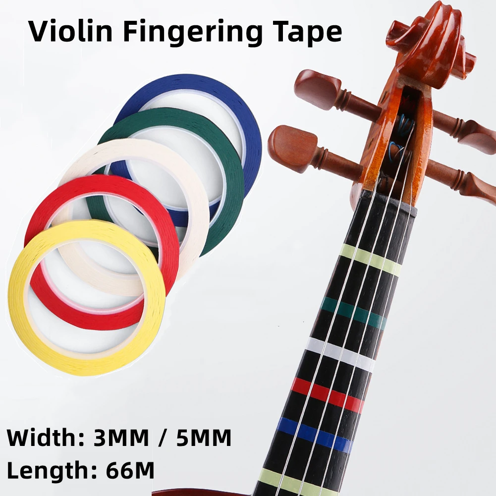 

66m Violin Fingering Tape Hot Sale For Fretboard Positions Finger Guide Stickers Beginner Cello Bass String Instrument Accessory