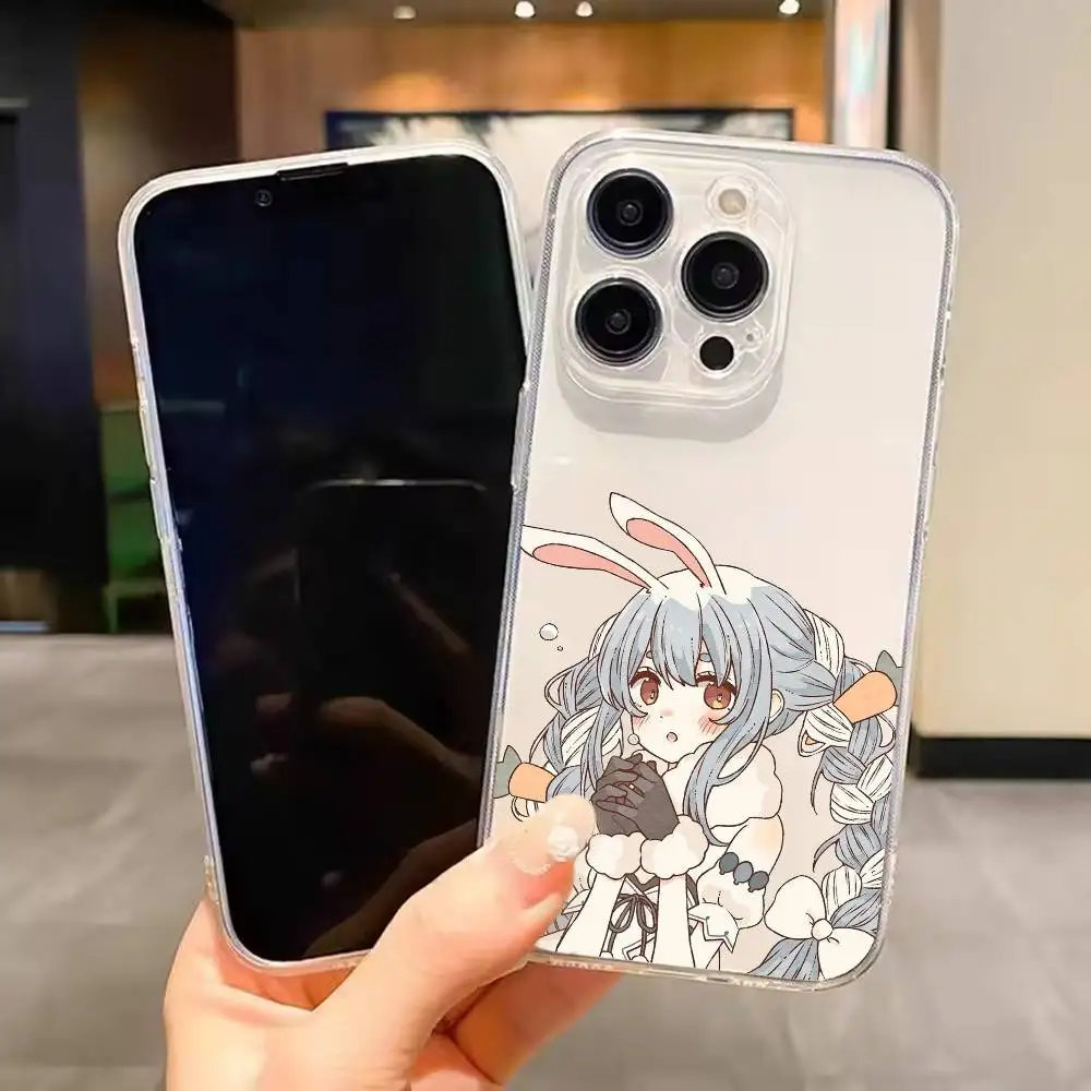 Фото Usada P-Pekora H-Hololive Милый прозрачный чехол для iPhone 17 16 15 14 13 12 11 Mini Pro Max Plus №1