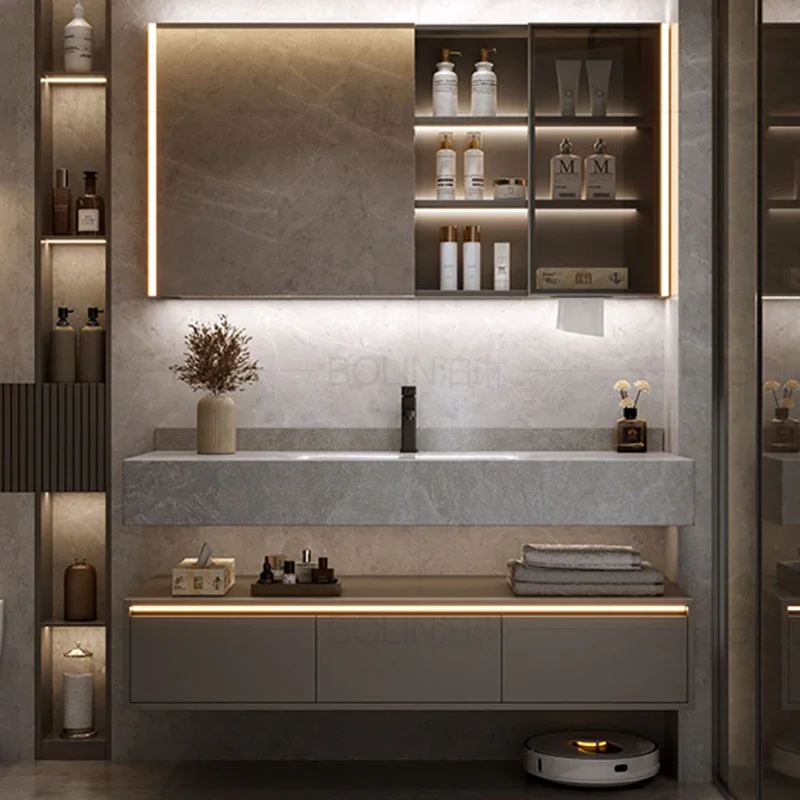 Деревянная мебель для ванной комнаты многоцелевой шкаф полка хранения угловые