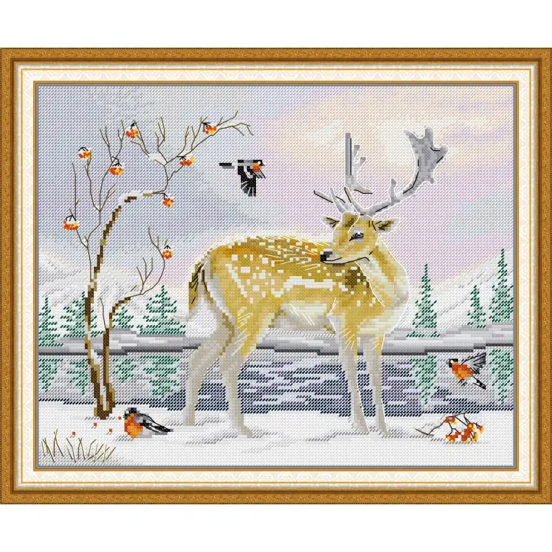 Набор для вышивки крестиком NKF ct DMC холст с принтом животных сделай сам украшение