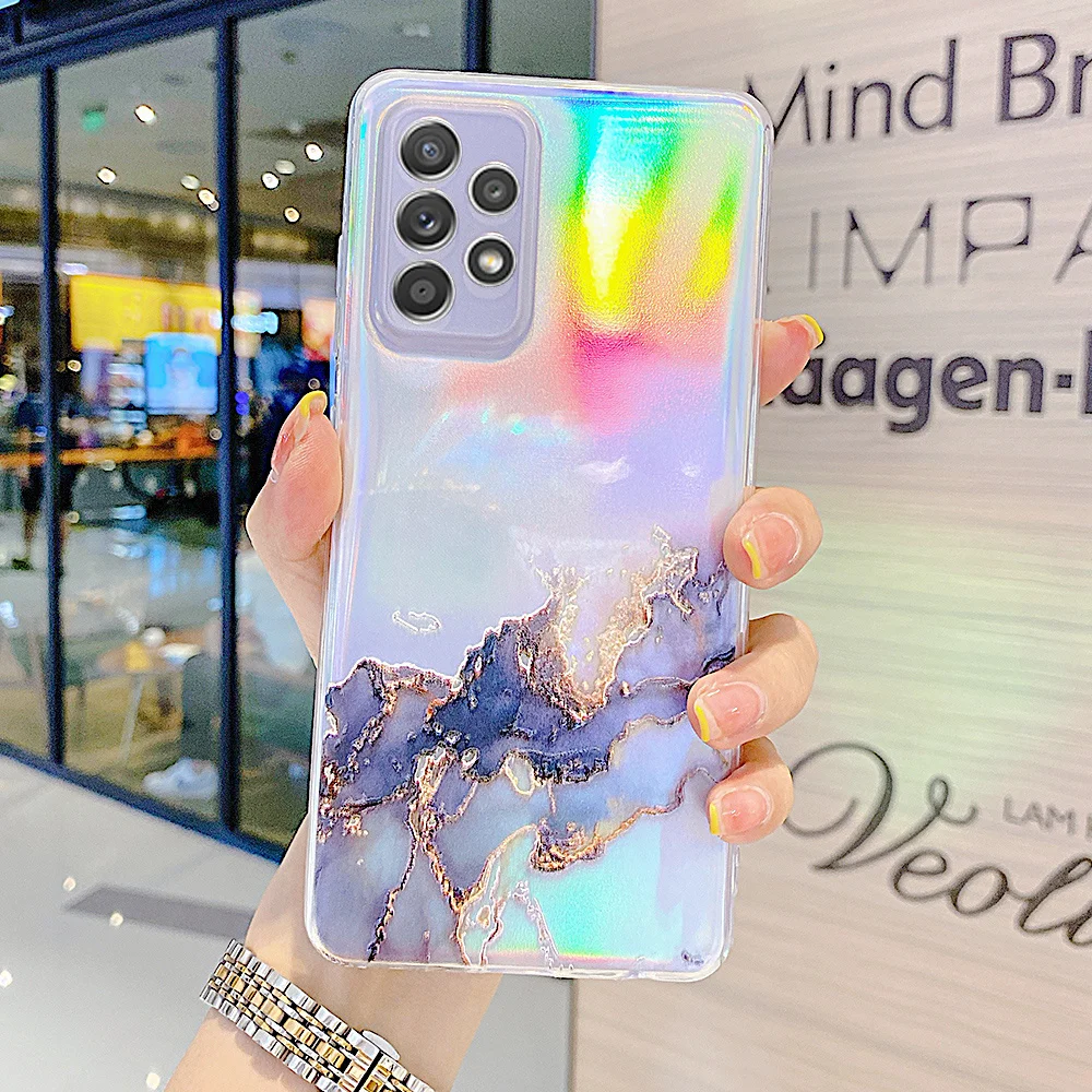 

Прозрачный мягкий чехол для телефона Samsung Galaxy A52, A72, A32, искусственный акварельный мраморный чехол для Samsung A 52, A 72, A32, противоударный чехол
