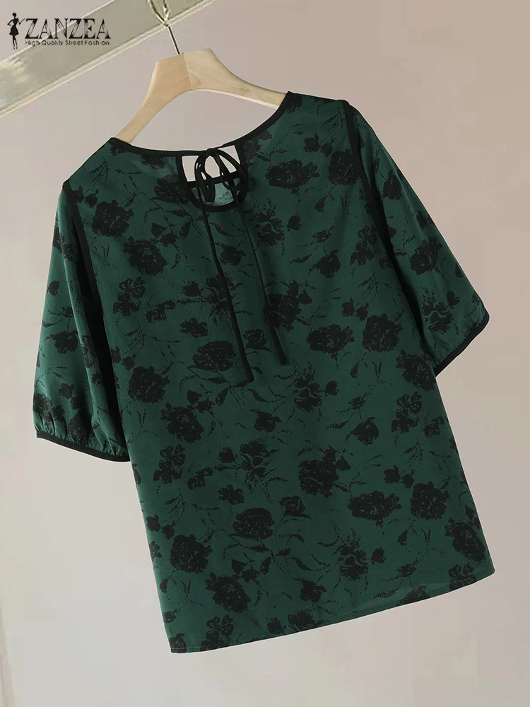 Женские летние топы винтажная рубашка с цветочным принтом богемные блузы на