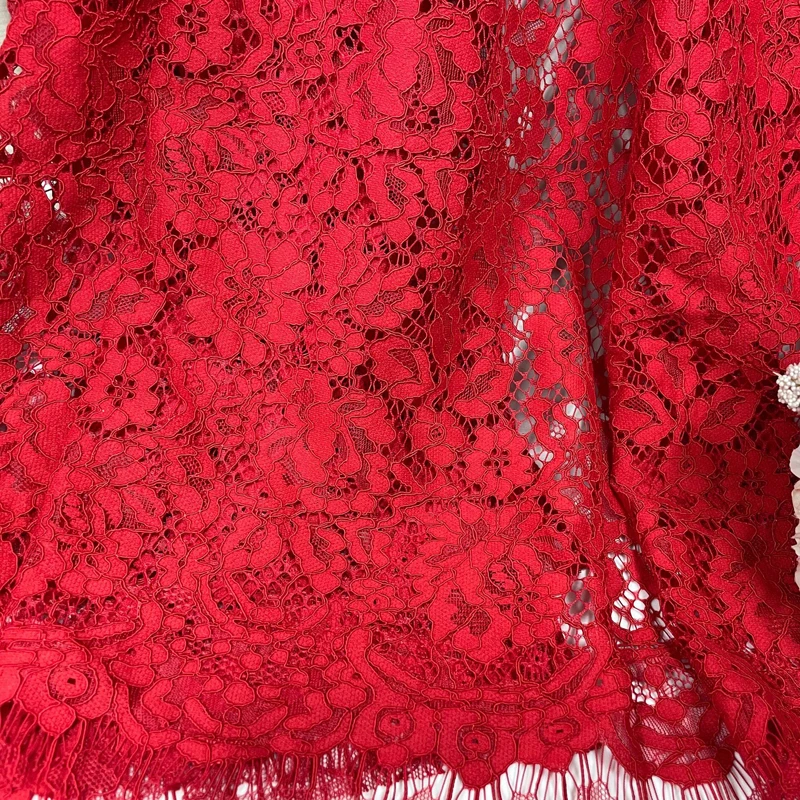 Кружевная ткань с хлопковой костяной нитью