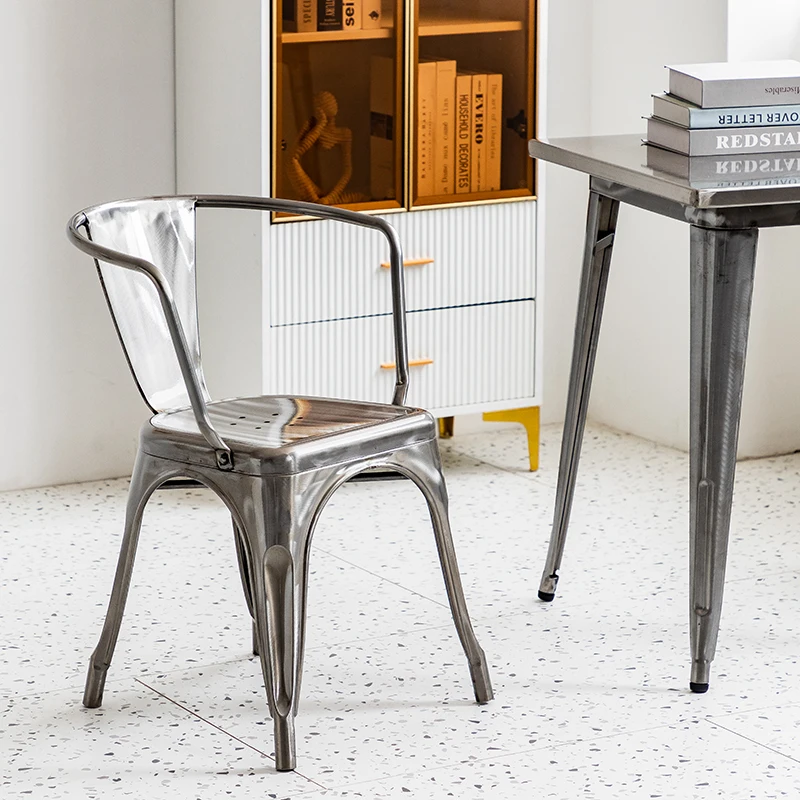 Металлические стулья для столовой, уличные современные минималистичные офисные стулья для балкона, дизайнерские стулья для гостиной, товары для дома