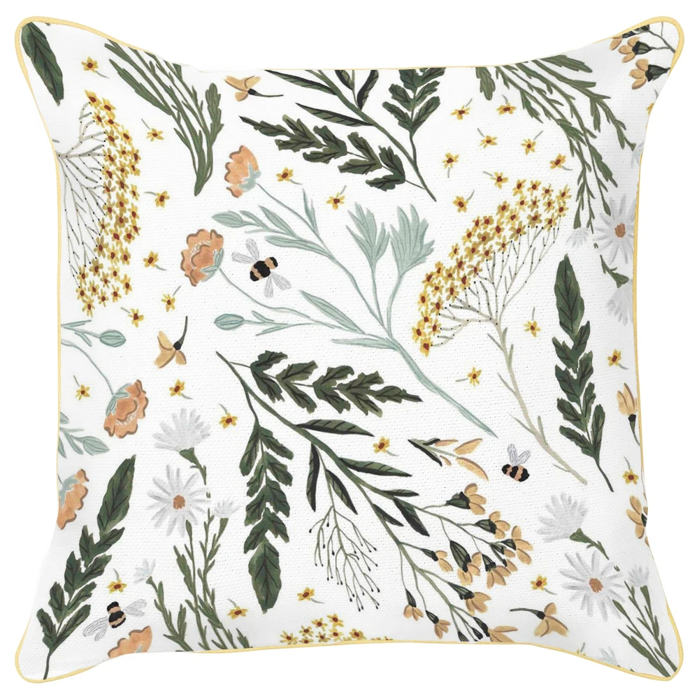 

New Design 2022 Nordic Generation Hot Pillowcovers Leaf Hemp Pillow Fashion Pillowcase Chair Car Waist Pillow Cushion Cover Cush