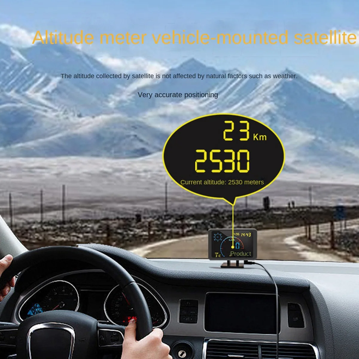 

4.7 Inch HUD Car Head Up Display Multi-Function Universal On-Board GPS Vehicle Speed Alarm Odometer Compass Code Meter