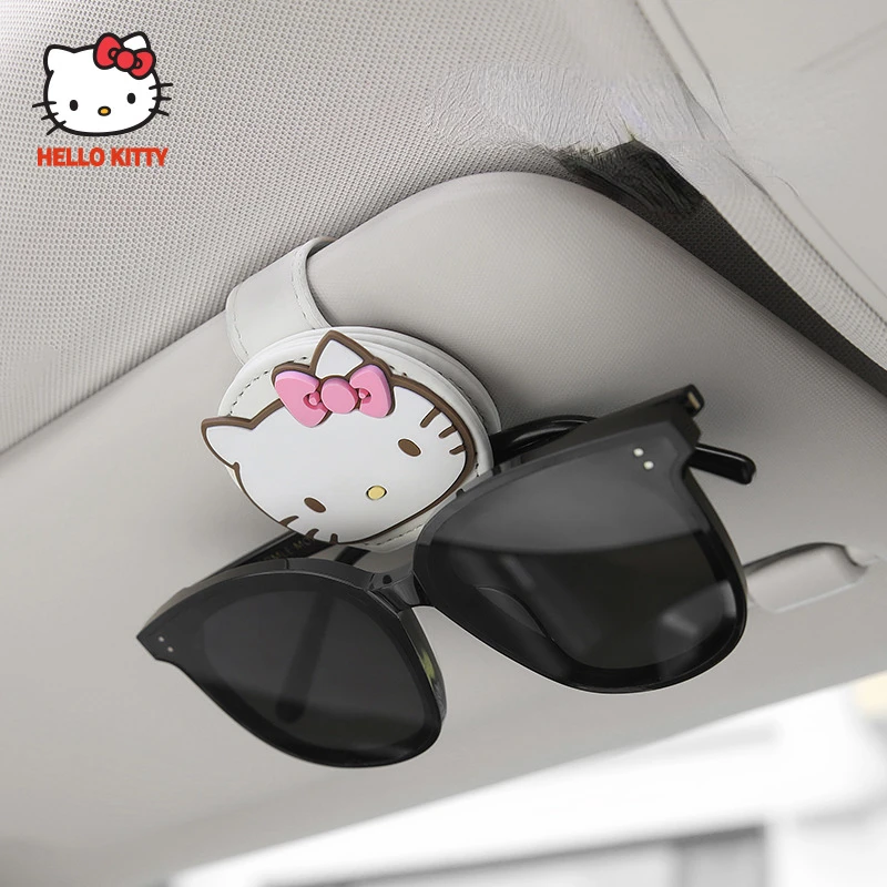Милые автомобильные очки Hello Kitty зажим милый автомобильный солнцезащитный