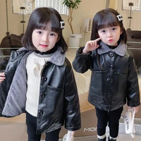 girls coat jacket cotton%c2%a0outwear overcoat 2022 black warm thicken plus velvet winter school tops childrens clothing