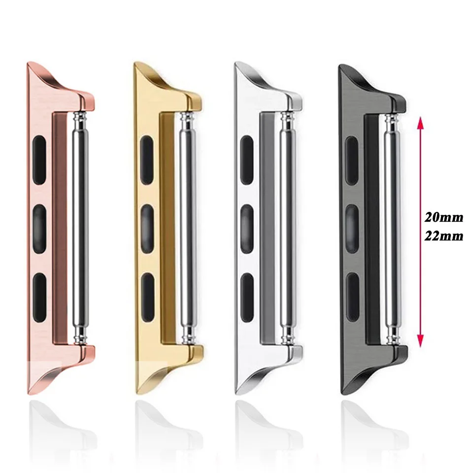 

Connector Adapter for Apple Watch 44mm 45/41mm Stainless Steel 8 7 SE 5 4 3 Band Connectors for Apple Watch Series 6 40mm 49mm