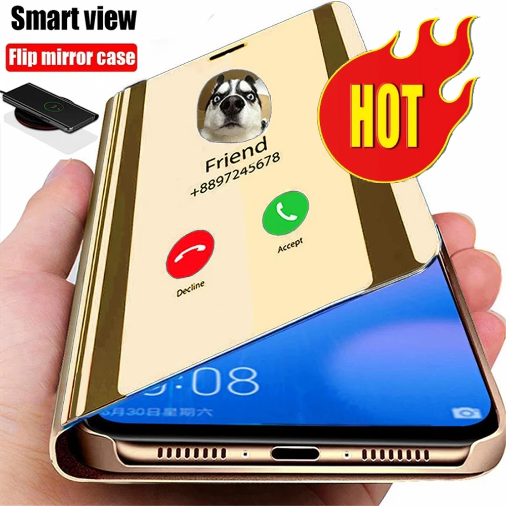 

Smart Mirror Flip Case For Huawei P40 P30 P20 Lite Pro Y9 Y7 Y6 Y5 P Smart 2019 Mate 20 Honor 20 10i 9 Lite 8X 8A 8C 9A 9X Cover