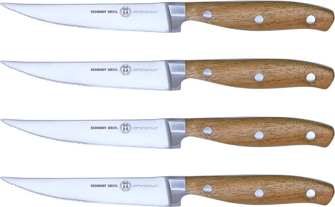 

Pc Acacia Series Forged Stainless Steel Steak Knife Set; Acacia Wood Handles