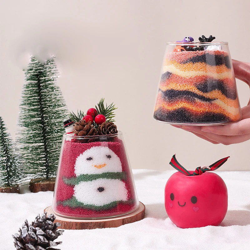 Рождество Хэллоуин DIY песочная живопись свечи орнамент ручные подарки атмосфера