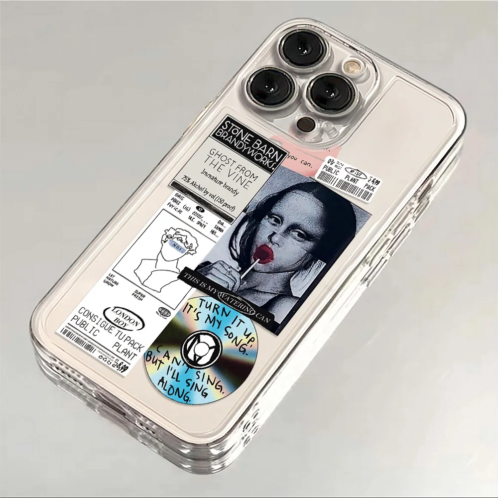 Чехол для телефона INS Cold Style с наклейками для Samsung S25 S24 S23 S22 S21 S20 FE Note20 Note10 Plus Ultra Lite 5G, прозрачный мягкий чехол из ТПУ (art.: 3920cc0ba67b3) - 3920cc0ba67b3