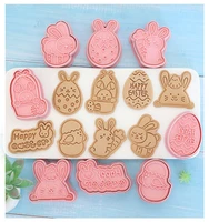 cake cookie moulds happy easter rabbit egg biscuit cutter 3d cartoon easter plastic cookie cutter easter biscuit mould