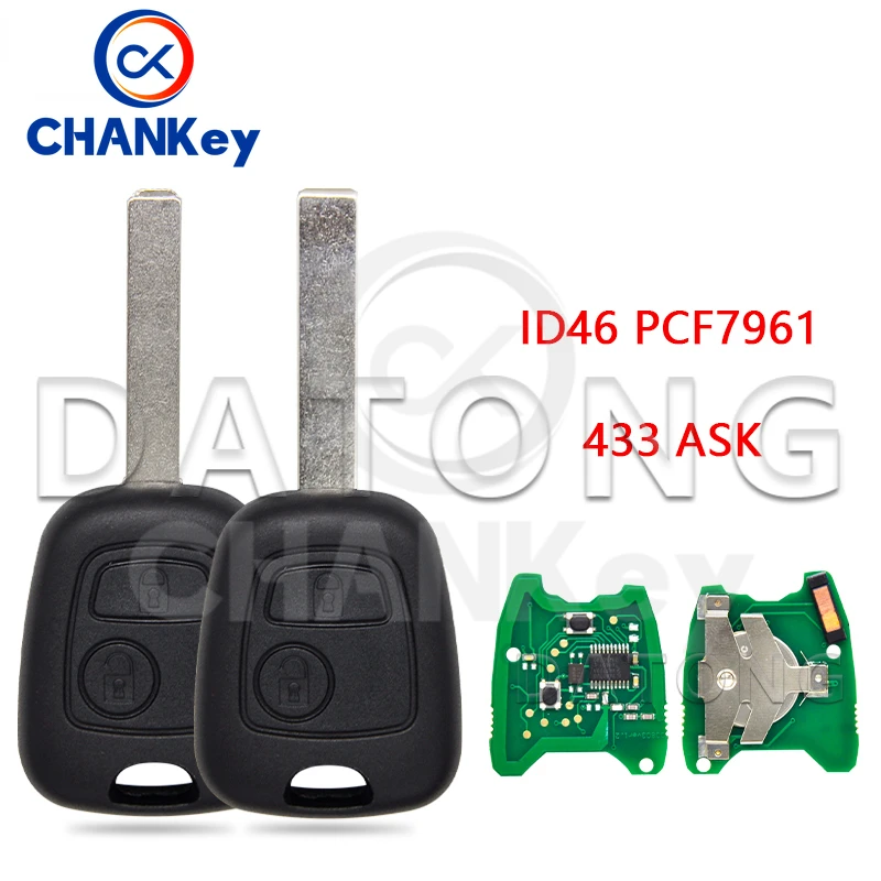 

CHANKey World Car Remote Control Key For Peugeot 307 Citroen C1 C3 434Mhz ID46 PCF7961 Chip Auto Smart Repalce Car Blank Key