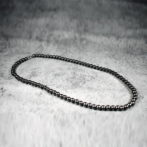 Ожерелья для магнитной терапии, черные круглые бусы из гематита, чокер, цепь, подарки, мужские ожерелья, ювелирные изделия