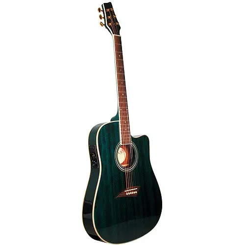 

Thin-Body Acoustic Electric Guitar, Spruce with Transparent Blue Finish