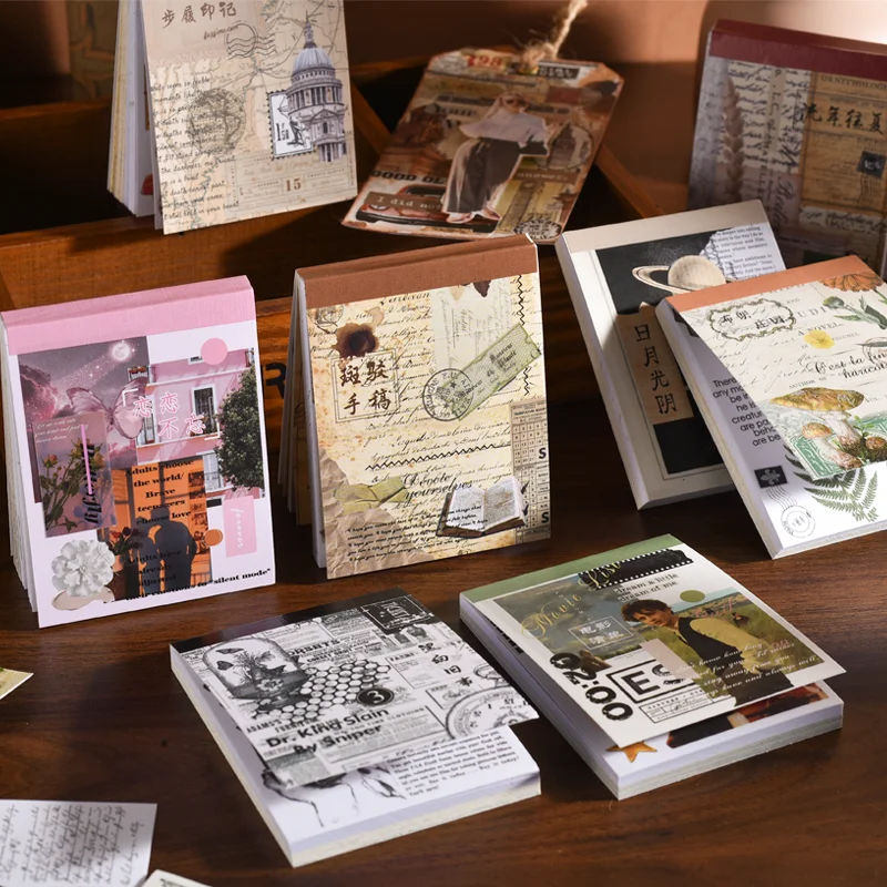 Journamm-pegatinas Washi para álbum de recortes, libro de decoración para arte autoadhesivo, suministros de papelería Vintage, DIY, 50 unids/paquete