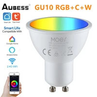 aubess tuya 5w wifi smart light bulb gu10 led lamp work with alexa google home 95 265v rgbw dimmable timer function smart bulb