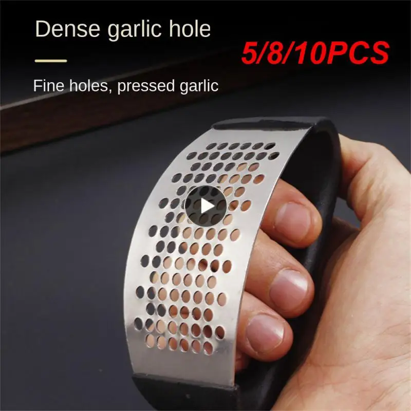 

5/8/10PCS Convenient Stainless Steel Garlic Press Curved Hand-held Garlic Spud Press-type Garlic Masher