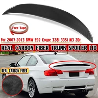 real carbon fiber high kick car rear trunk spoiler wing lip for bmw e92 coupe 328i 335i m3 2dr 2007 2013 e92 rear wing spoiler