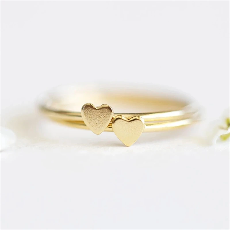 Штабелируемое кольцо в форме сердца Золотое 14 карат 3 5 мм ювелирные изделия стиле