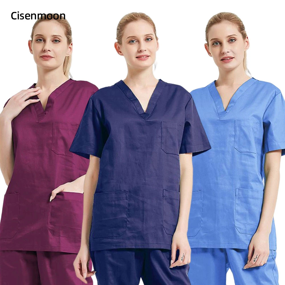 

Dentistry Surgical Uniform Pet Grooming Non-sticky Hair Workwear Medical Nurse Uniforms Women Scrubs Sets Thin and Light Clothes