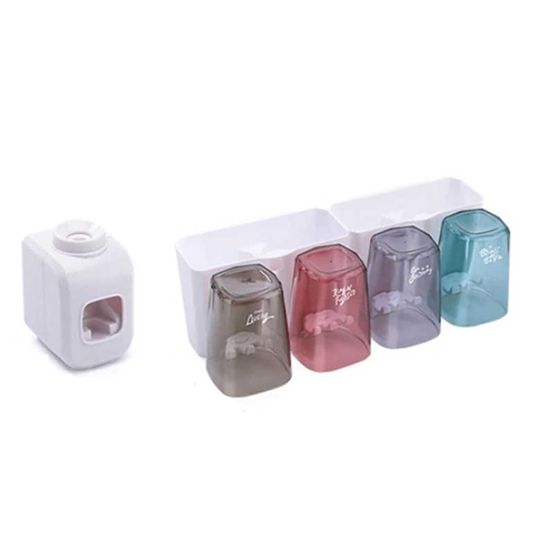 

Toothbrush Holder Wall-Mounted Shelf For Bathroom Toothpaste Squeezers Automatic Dispense Storage Rack Accessories