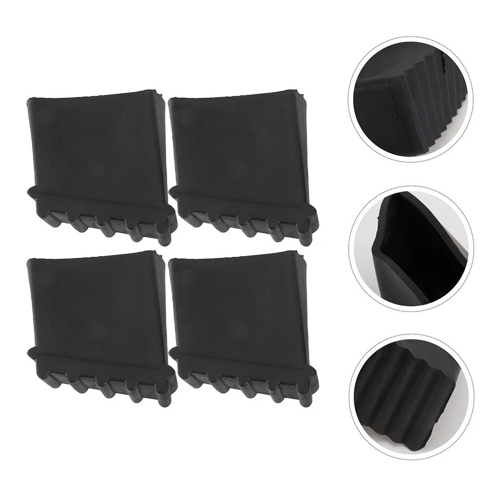 

4 Pcs Hardware Brackets Ladder Foot Cover Pads Folding Feet Covers 5x5cm Protector Rest Mat Black Rubber Legs