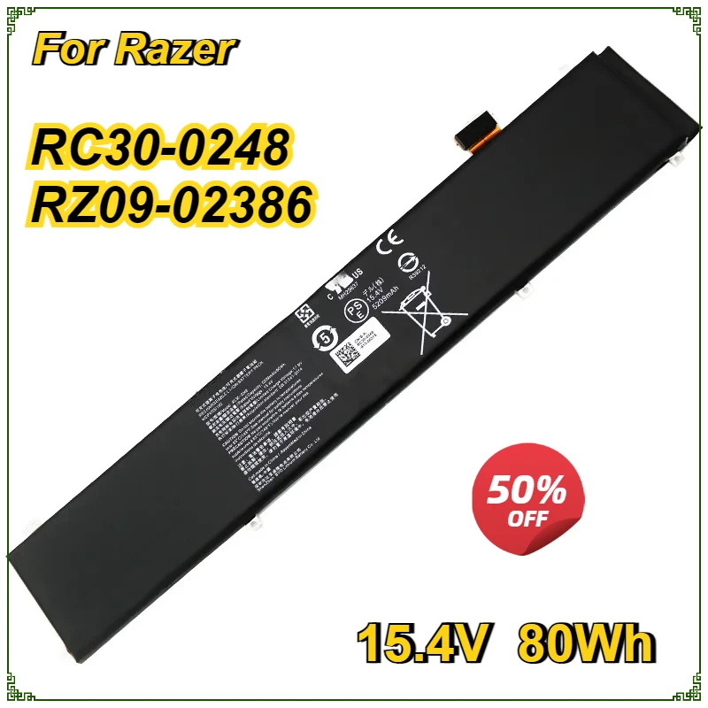 Новый аккумулятор для ноутбука RC30-0248 Razer Blade Stealth 15 RTX 2070 Max-Q 2018 2019 года RZ09-02386 4 В 80