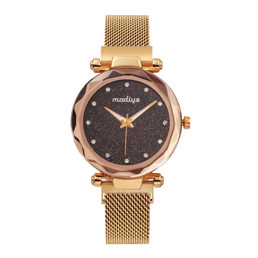 

A121 Luxury Rose Gold Women Watches Minimalism Starry sky Magnet Buckle Fashion Casual Female Wristwatch Waterproof Roman