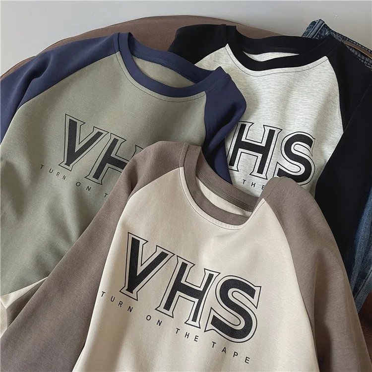

Autumn Raglan Loose Unisex Printed Letter Casual Sweatshirt Women