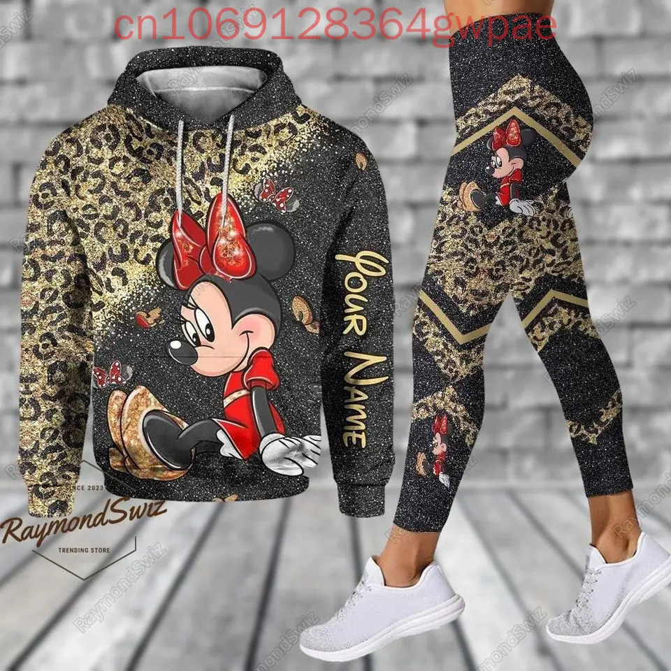 Рождественская толстовка с капюшоном и леггинсы Disney Minnie Mouse комплект для йоги