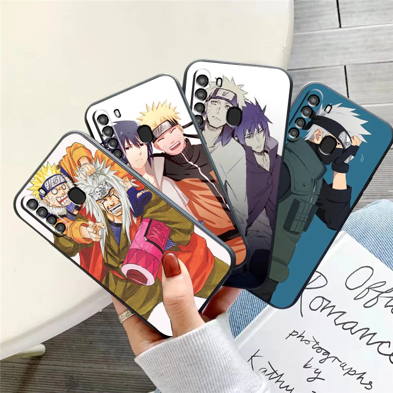 

Japan NARUTO Anime Phone Case For Samsung Galaxy S8 S8 PLus S9 S9 Plus S10 S10E S10 Lite 5G Plus Soft Black Liquid Silicon