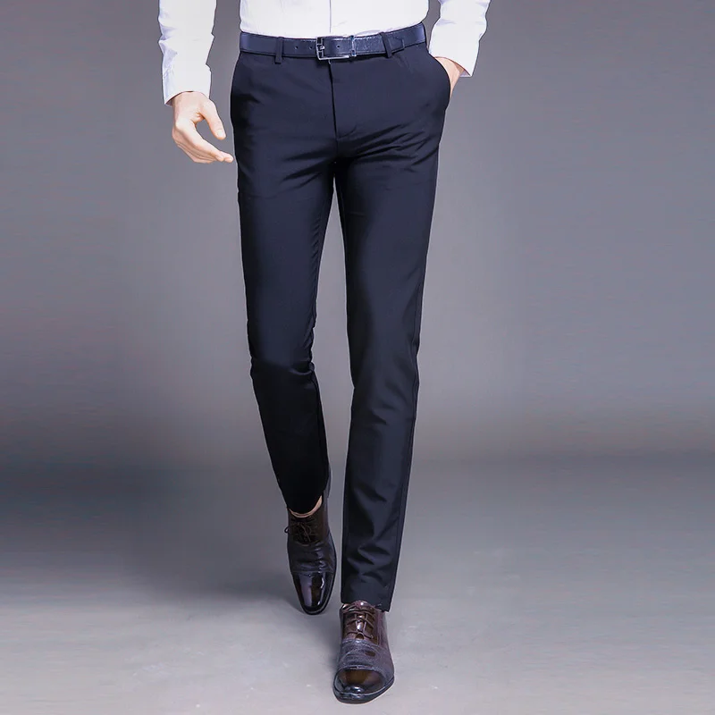 

New Fasion i Quality Cotton Men Suit Pants Strait Sprin Autumn Lon Male Classic Business Casual Trousers Full Lent