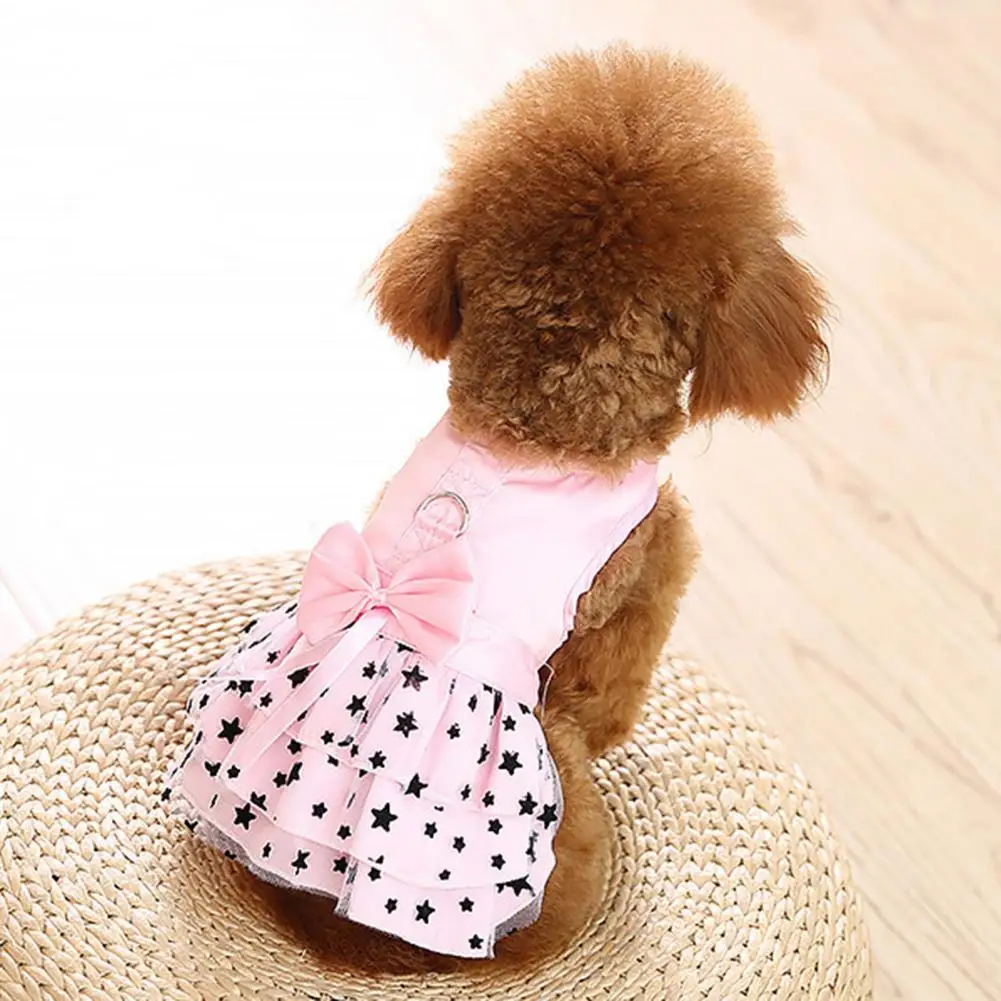 

Dog Skirt Beautiful Mesh Decor Teddy Dress Breathable Fashion Dog Dress