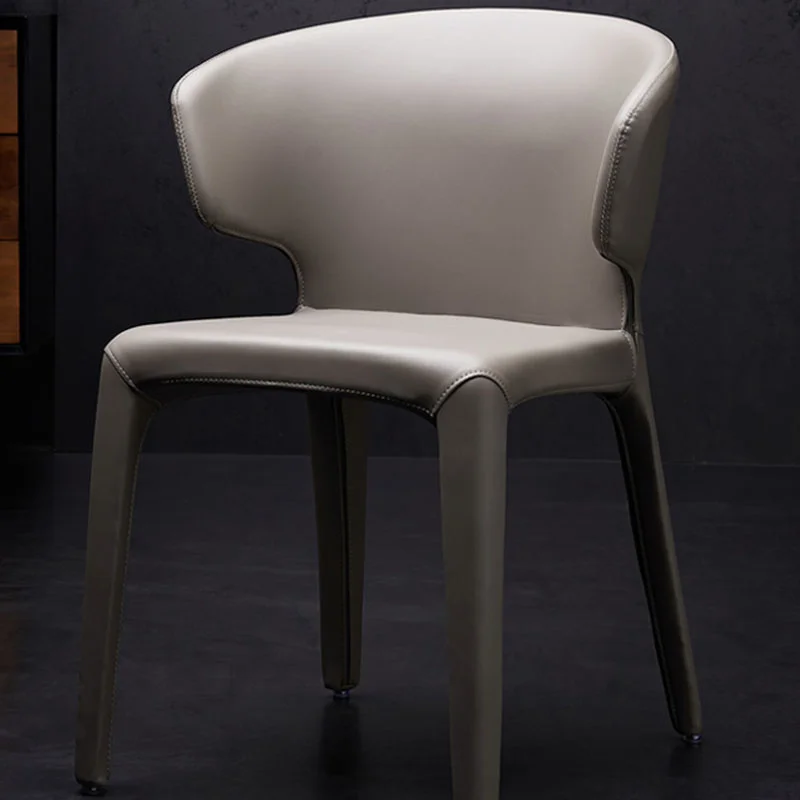 

Кожаные современные обеденные стулья для бара, Скандинавская версия, винтажные скандинавские обеденные стулья для кафе, роскошная дизайнерская кухонная мебель AB50CY