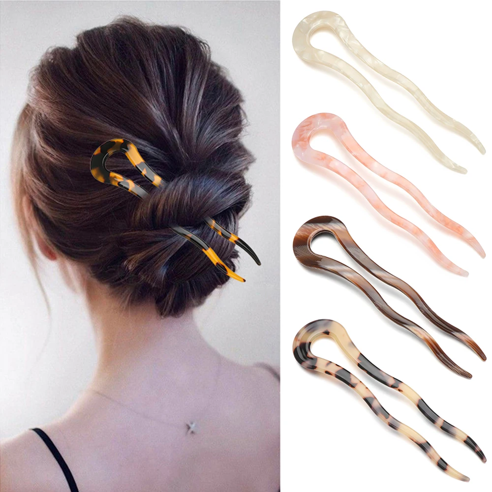 

Fashion Hair Sticks Fork Hairpin Elegant Women Hair Clip Pins U Shape Girls Hairpins Hair Bun Maker Headwear Accessories
