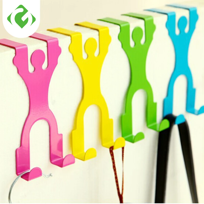 

Double Iron Hook Door Hooks Cartoon Kitchen Hooks Up Hanging Holder Rack Gadget Hanger Kitchen Accessories Humanoid Cabine Hook