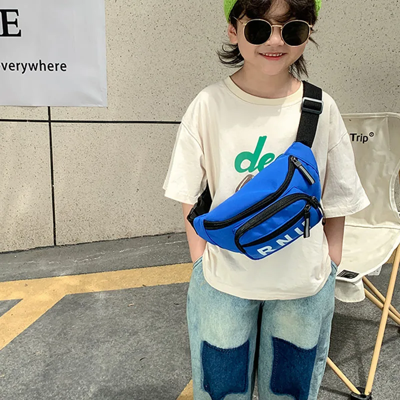 

Детская поясная сумка в Корейском стиле, забавная нагрудная Сумочка для мальчиков, нейлоновая бананка, милые Наплечные сумки через плечо с подушкой