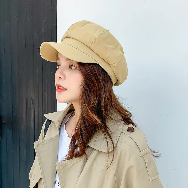 

Beret Hat Women Octagonal Newsboy Cap Beret Female Breathable Solid Color Painter Cap Ladies Hats Gorras Chapeu New Autumn