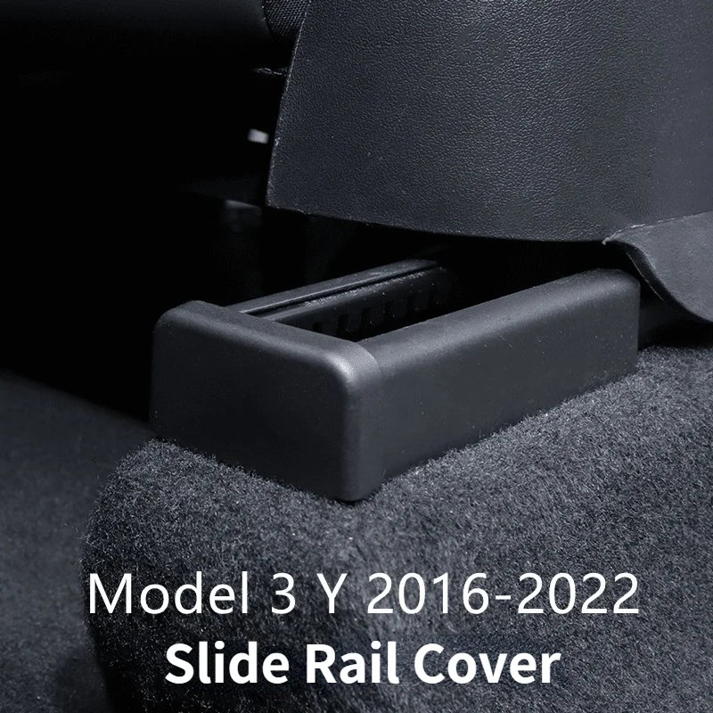 New For Tesla Model 3 Model Y Car Rear Seat Slide Rail Soft Rubber Plug Protection Car Interior Function Accessories 2017-2022