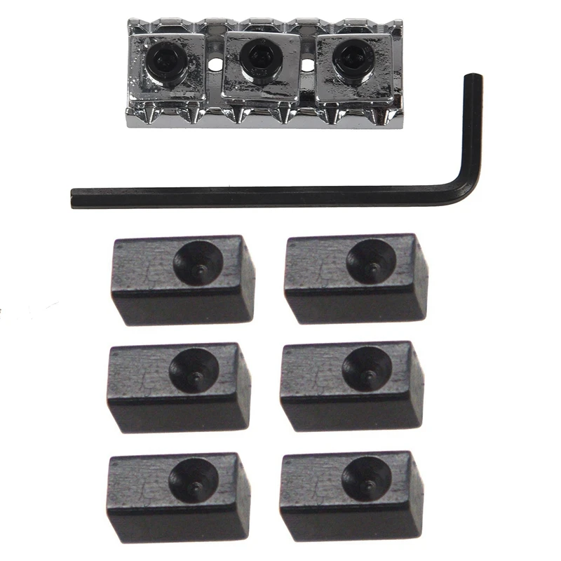 

6 Pcs Guitar Tremolo Bridge Saddle Clamp Pressure Lock String Insert Metal Block For Electric Guitar Parts & 1 Pcs Electric Guit