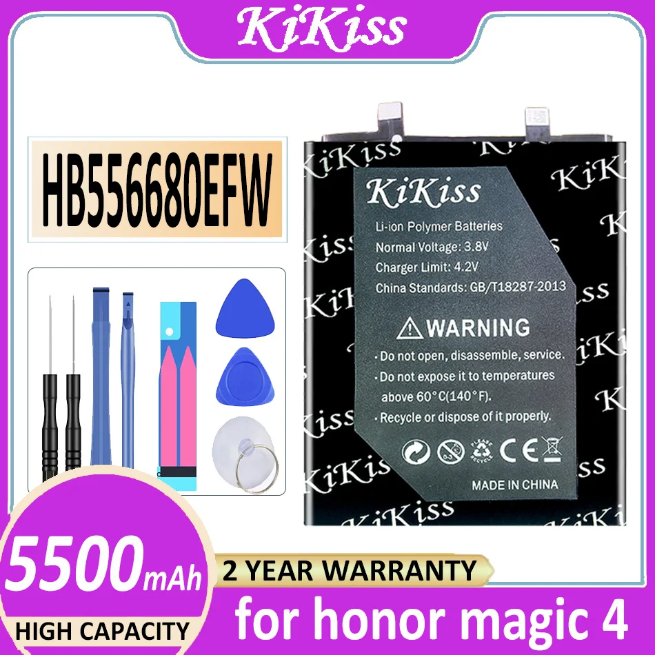 

Original KiKiss Battery HB556680EFW 5500mAh for honor magic 4 magic4 Bateria