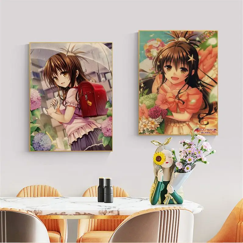 

To Love Ru Movie Posters Kraft Paper Sticker Home Bar Cafe Kawaii Room Decor