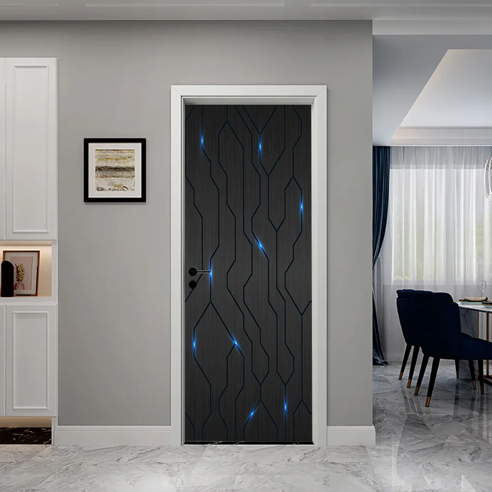 Наклейка на дверь со съемным геометрическим рисунком