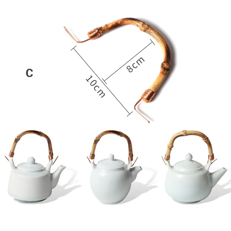 

Керамический U-образный чайник с ручкой из бамбука/латуни